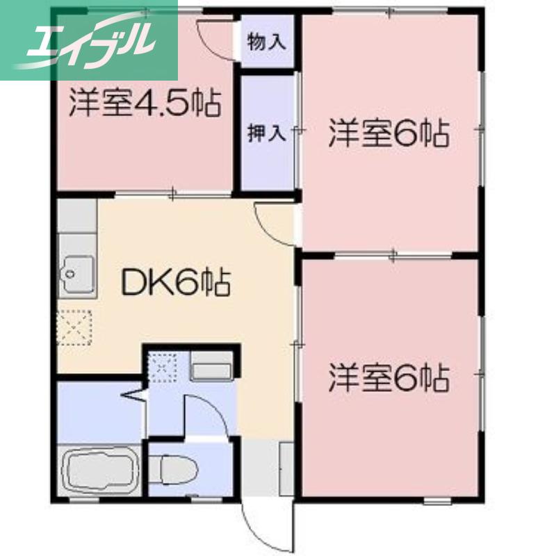 コーポプラザント(3DK/2階)の間取り写真