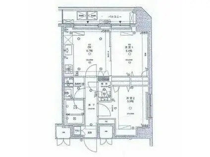 東京蒲田SQUARE TOWER(2DK/18階)の間取り写真