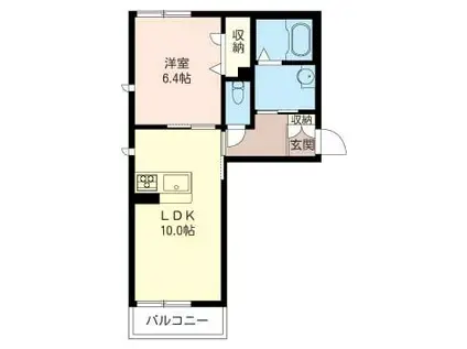 シャーメゾン ディアナ(1LDK/1階)の間取り写真