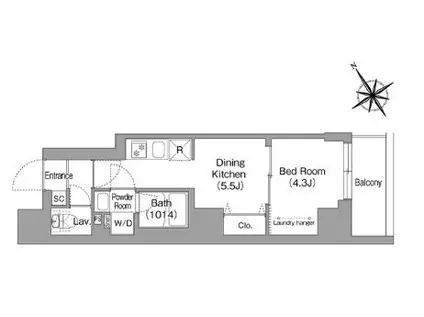 COMFORIA LIV上野(1DK/7階)の間取り写真