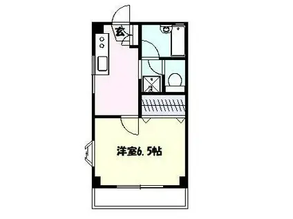 パークサイドマンション(1K/3階)の間取り写真