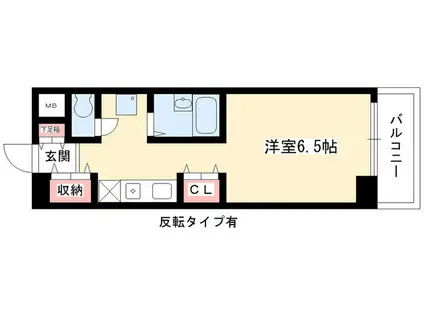 アルモニーハンド(ワンルーム/2階)の間取り写真