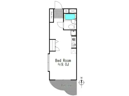 目黒ホームズ(ワンルーム/3階)の間取り写真