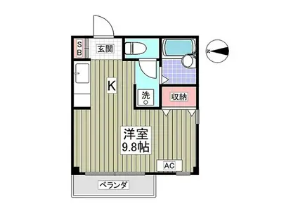 イーストシティ(ワンルーム/3階)の間取り写真