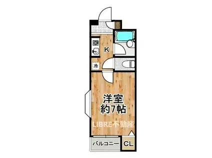 ジュンズ高見(1K/3階)の間取り写真