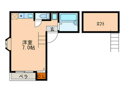 ピュア吉塚参番館(1K/1階)の間取り写真