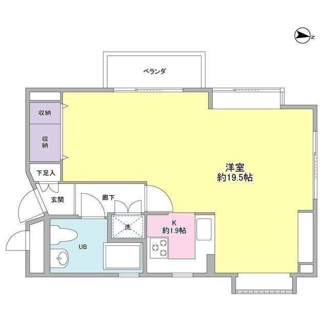 ホメスト池尻(ワンルーム/4階)の間取り写真