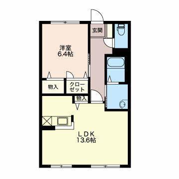 エミネンスグリーン(1LDK/1階)の間取り写真