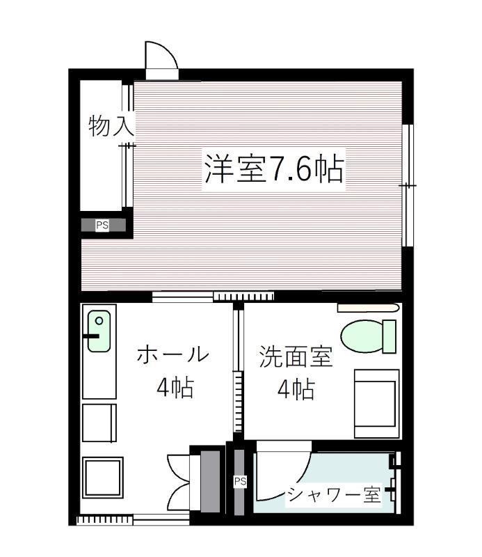 ヒストリア堀川小泉(1K/1階)の間取り写真