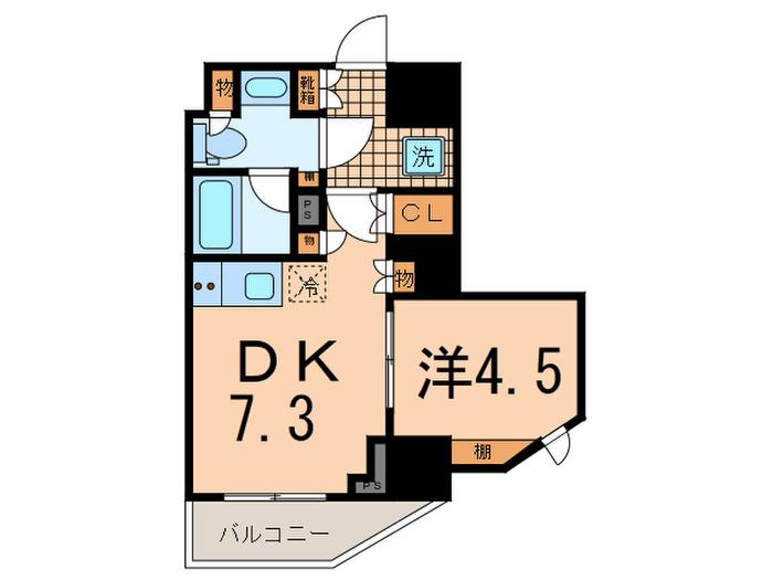 ステラメゾン三軒茶屋(1DK/11階)の間取り写真