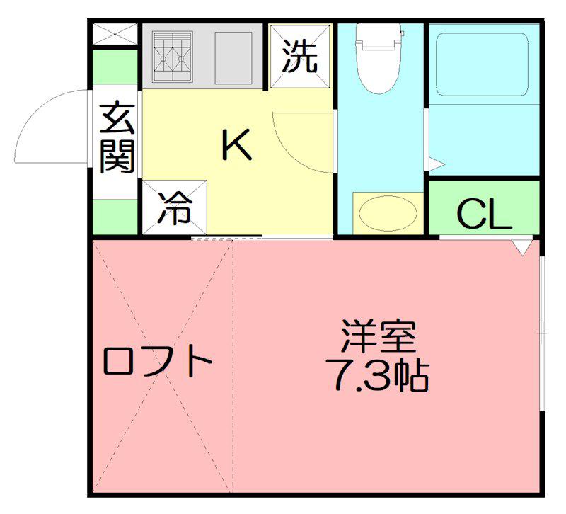 アザーレ・パッシオ座間C(1K/1階)の間取り写真