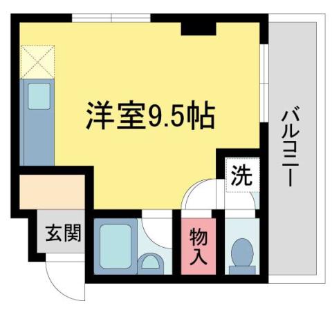 ルミエール逆瀬(ワンルーム/3階)の間取り写真