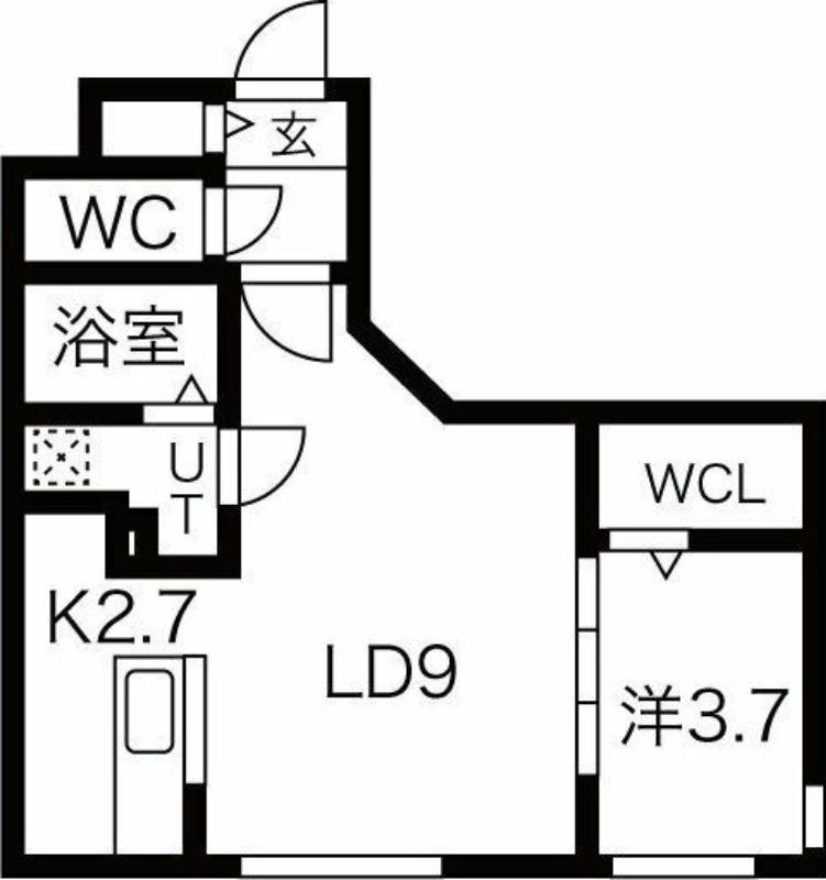 ラ・エスペランス麻生(1LDK/3階)の間取り写真