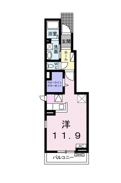 ラポルト(ワンルーム/1階)の間取り写真