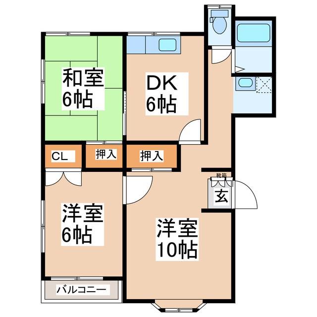 パレスサンプラス(3DK/2階)の間取り写真