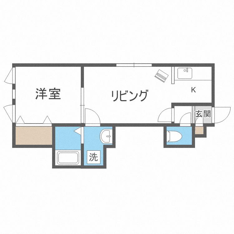 MANATWO(1LDK/3階)の間取り写真