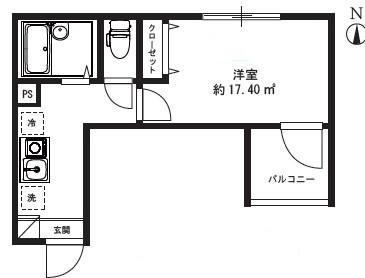 ゴールデンハウス(1K/1階)の間取り写真