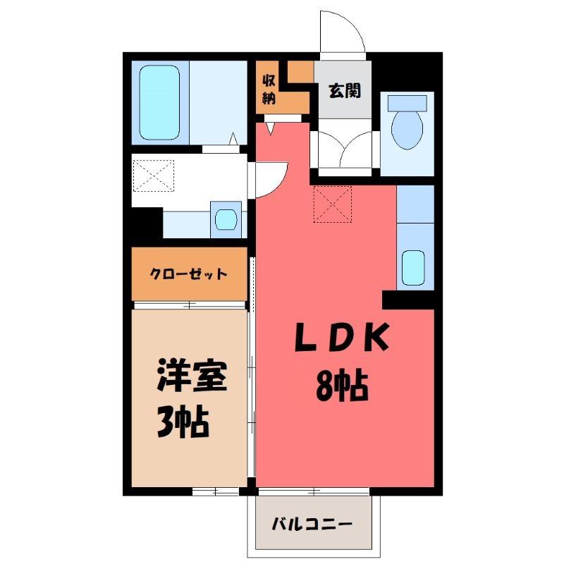 リヴェールマリーズB(1LDK/1階)の間取り写真