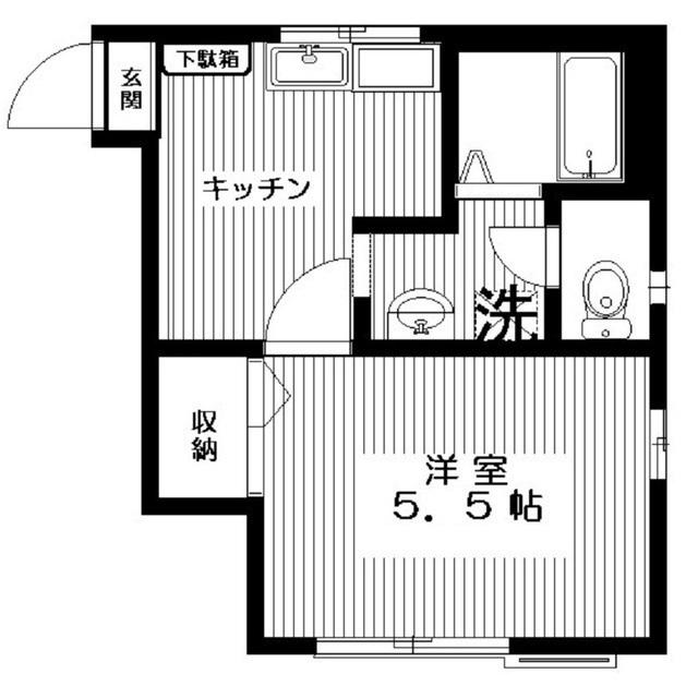 メゾンエスポワ(1K/1階)の間取り写真