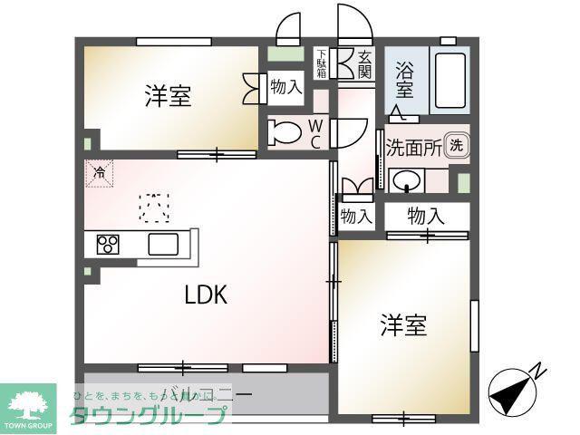 コハル美ヨリ(2LDK/1階)の間取り写真