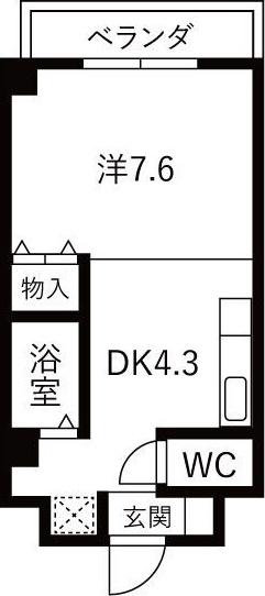 今川マンション(1DK/5階)の間取り写真