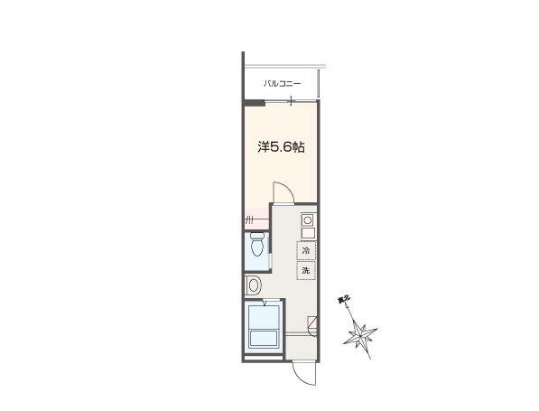 メルラス 相模原2(1K/1階)の間取り写真
