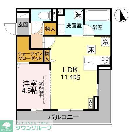 LE LIEN(1LDK/2階)の間取り写真