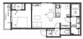 KEIAI RESIDENCE 西八王子III(1LDK/1階)の間取り写真