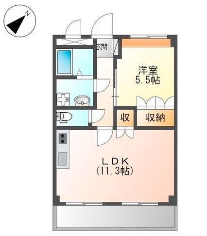 メゾンコンフォール(1LDK/2階)の間取り写真