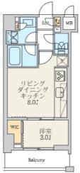 クレストコート北千住レジデンス(1LDK/3階)の間取り写真