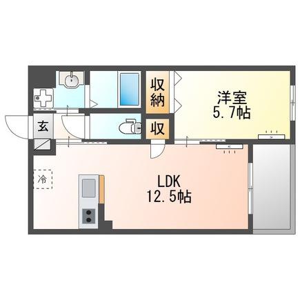 サンジュ(1LDK/2階)の間取り写真