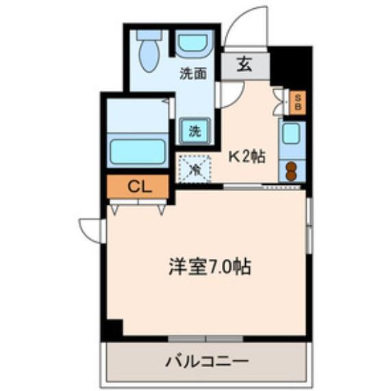 アーバンレジデンス仲之町(1K/5階)の間取り写真