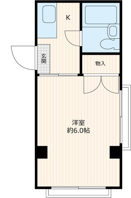 ナカノハイツ(1K/2階)の間取り写真