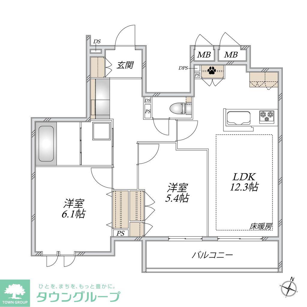 デルニエール(2LDK/2階)の間取り写真