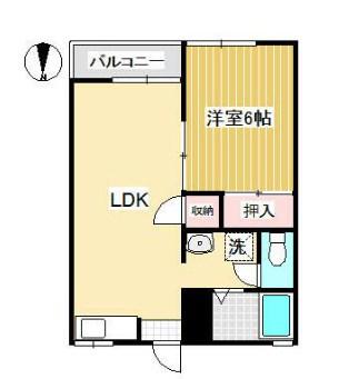 和光ハイツC(1LDK/2階)の間取り写真