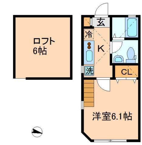 ビューメゾン横浜(1K/1階)の間取り写真