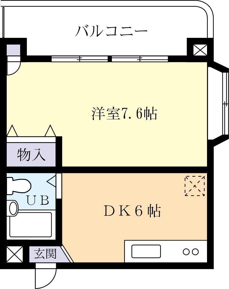 J-STAGE 土浦(1DK/4階)の間取り写真