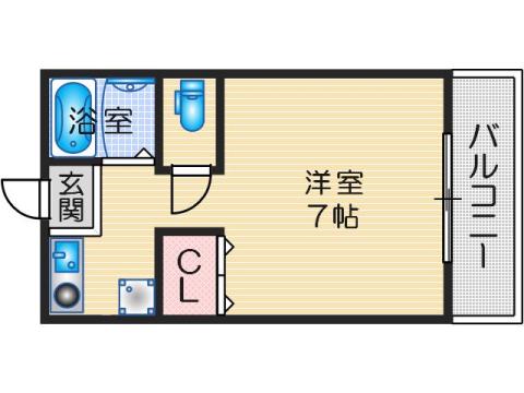 TS SQUARE 野見町 (1K/5階)の間取り写真