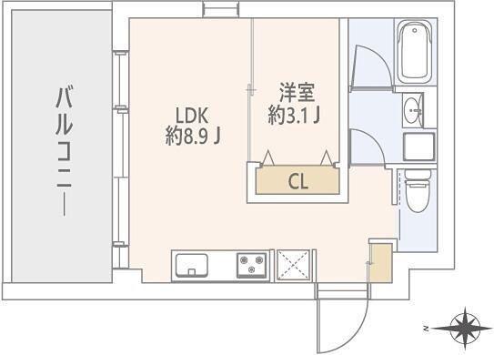 グランストーリー用賀2(1LDK/3階)の間取り写真