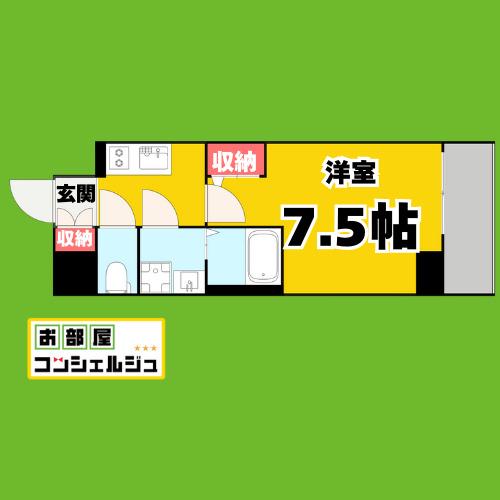 エスリード金山エクセア(1K/4階)の間取り写真
