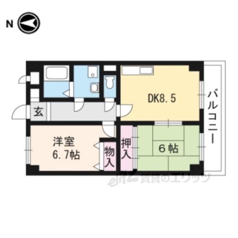 S.T MON(2DK/2階)の間取り写真