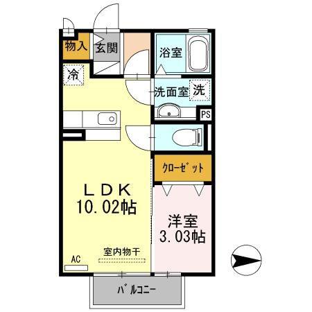 ルーデンスハイム(1LDK/2階)の間取り写真