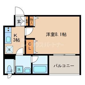 ALVINESS KEI(1K/7階)の間取り写真