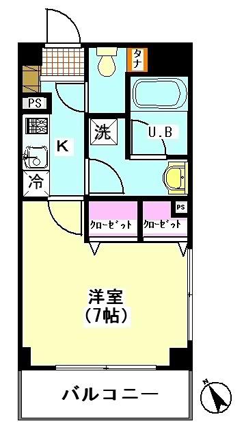 サンハイム蒲田(1K/2階)の間取り写真