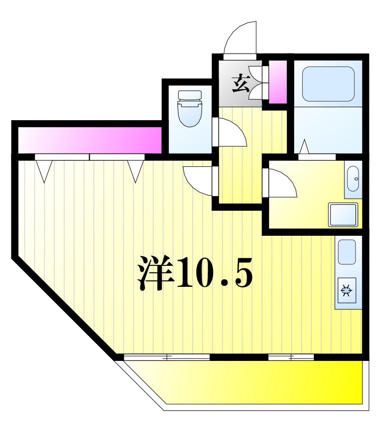 U・Hマンション(ワンルーム/2階)の間取り写真