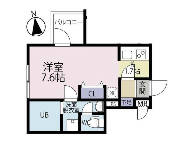 LIBERTY長町南(1K/3階)の間取り写真