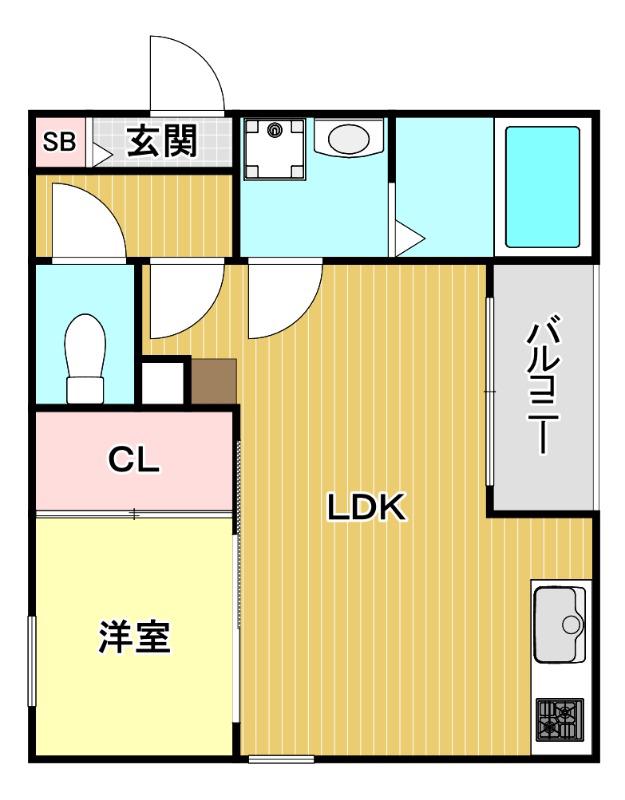 キャッスルコート大阪ザ・グランドパレス(1LDK/2階)の間取り写真