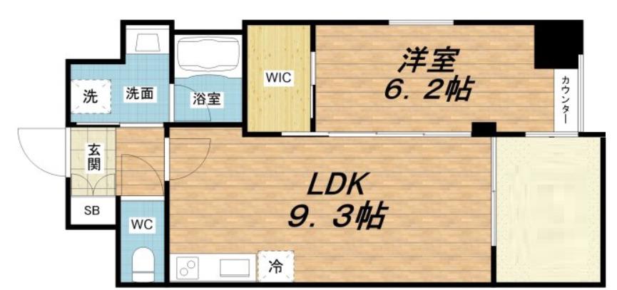 VINOプレジオ本町(1LDK/2階)の間取り写真