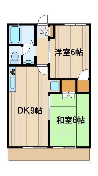 ビューラ南大泉C(2DK/2階)の間取り写真