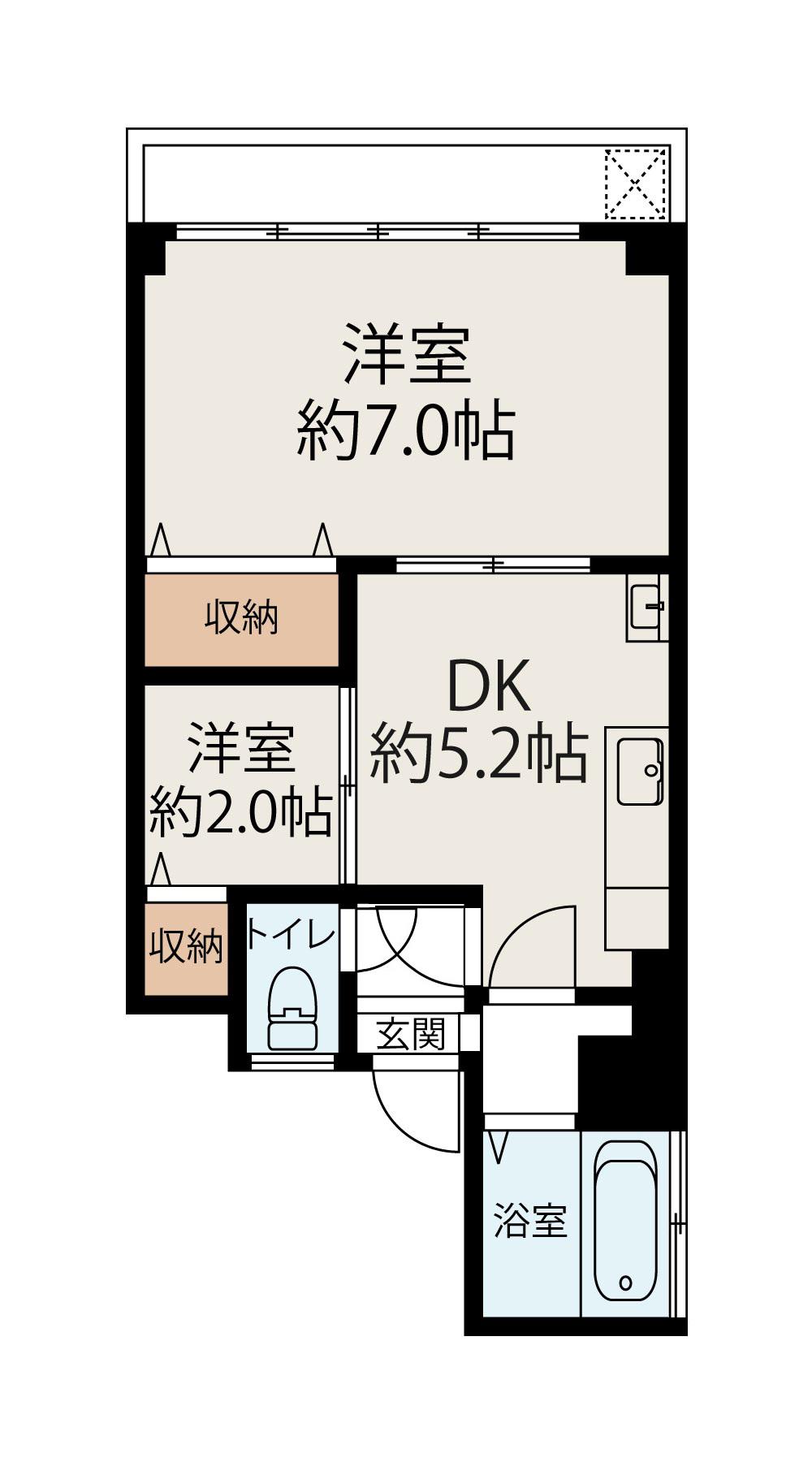 マンションスズキ(2DK/4階)の間取り写真